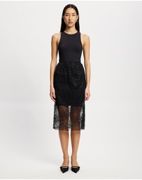 Lindsay Nicholas New York - Sheer Black Lace Skirt with Black Underskirt