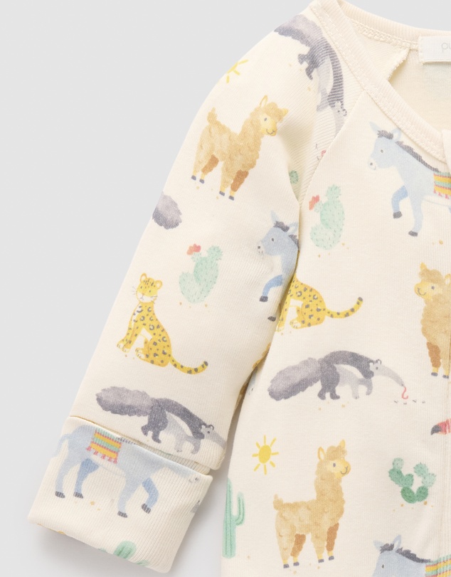 Purebaby - Printed Zip Growsuit -Kids-Babies