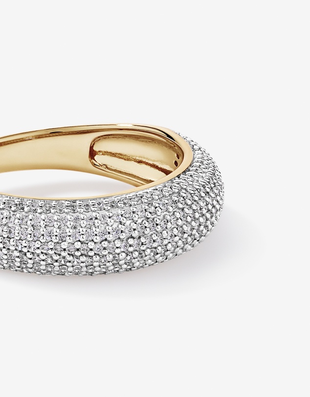Michael Hill - Pavé Dome Ring with Cubic Zirconia in 18kt Vermeil - 8mm