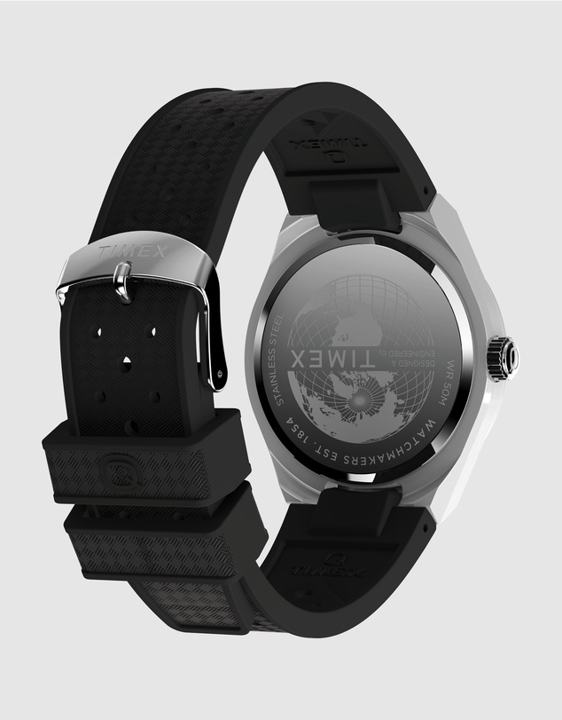 TIMEX - Q Timex® Continental GMT 39mm Synthetic Rubber Strap Watch