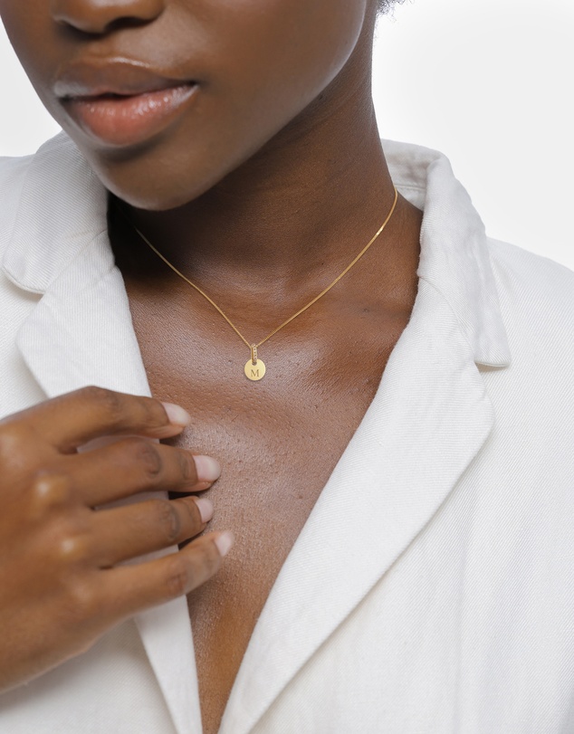 Elli Jewelry - Zirconia Disc Pendant Set in Gold-Plated 925 Silver