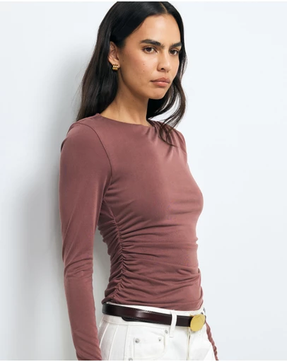 AERE - Emma Draped Cupro Top
