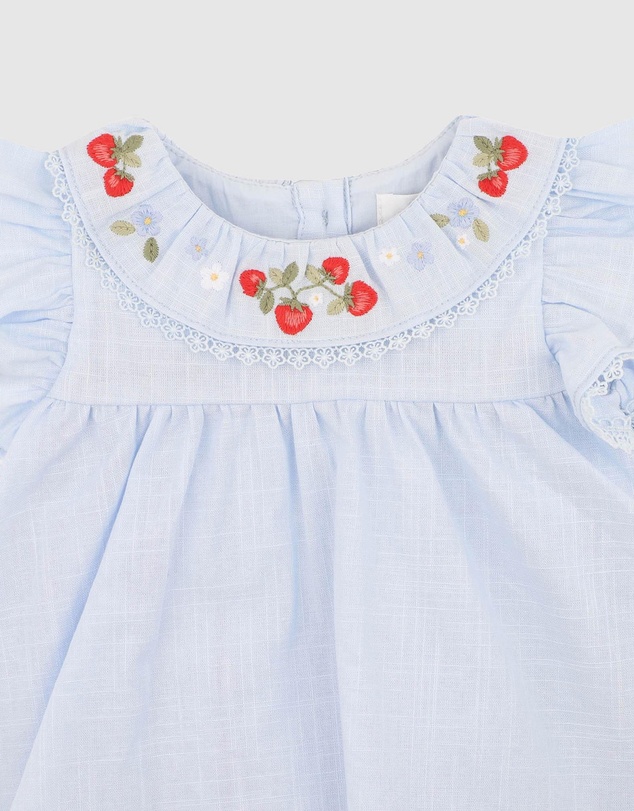 Bebe by Minihaha - Poppy Embroidered Overlay Bodysuit - Babies
