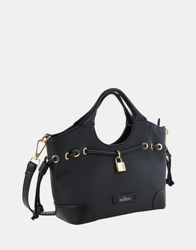 Milleni - Milleni Vegan Leather Trim Tote Bag