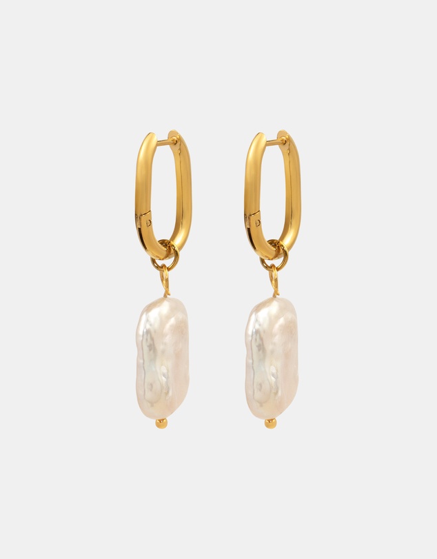 Zoe Olivia - Waterproof Freshwater Baroque Pearl Huggie