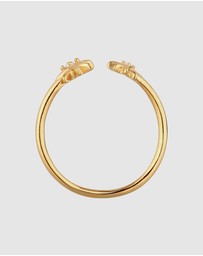 Elli Jewelry - Ring Crystal Star 925 Sterling Silver Gold-Plated