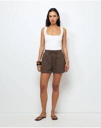 AERE - Stripe Cotton Shorts