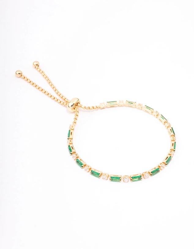 Lovisa - Gold Plated Baguette Stone Toggle Tennis Bracelet