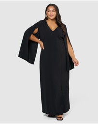 Pink Dusk by Curve Project - Main Character Maxi Cape Dress