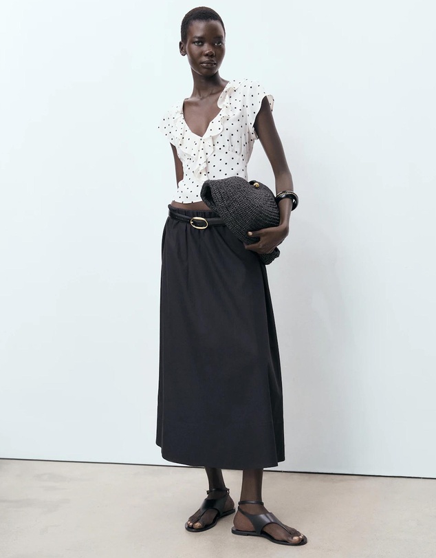 M.N.G - Polka-Dot Blouse With Ruffles