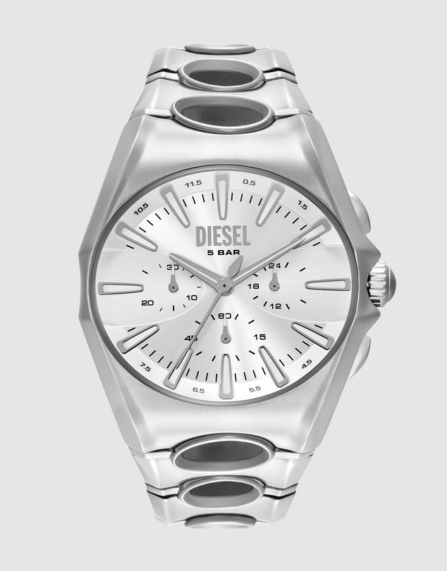 Diesel - D-Curve Silver Tone Chronograph Watches