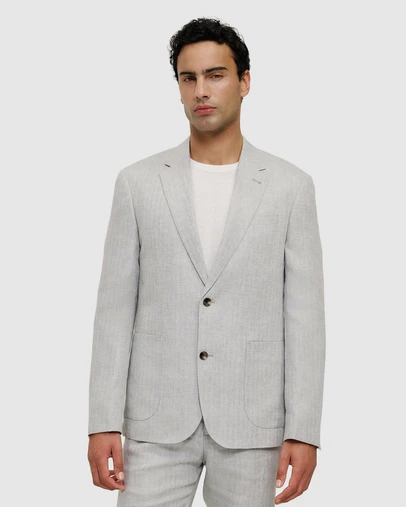 Trenery - Linen Herringbone Blazer