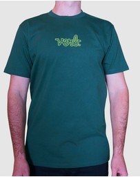 Verb - Verb Puffed Men Classic Logo 100% Cotton Skateboards Tshirt Emerald