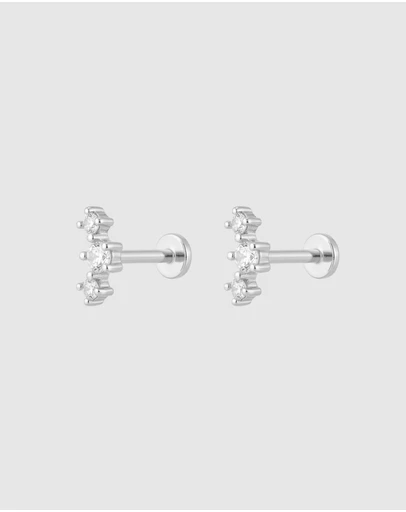 HOUSE OF SLANI - Silver Luma Flatback Helix Ear Piercing