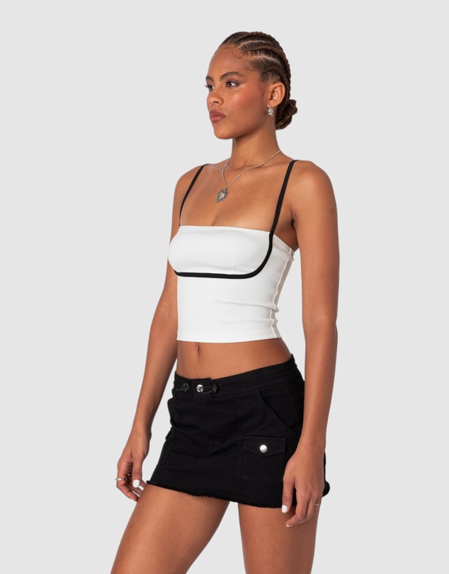 EDIKTED - Yang Contrast Strap Tank Top