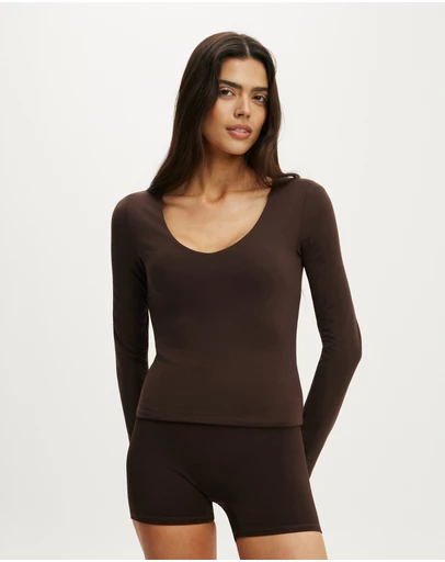Cotton On Body Active - Ultra Soft Scoop Neck Long Sleeve Top