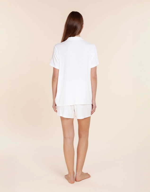Gingerlilly - Lyon Ribbed Short Sleeve Button Up Top