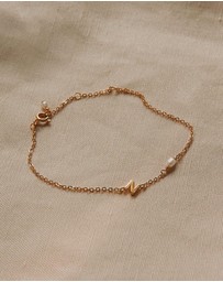 SAINT VALENTINE - Pearl Letter Bracelet - Gold