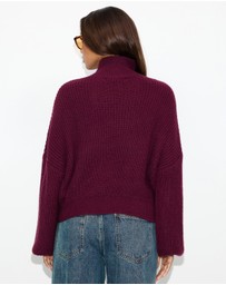 Dazie - Riley Funnel Neck Knit Jumper