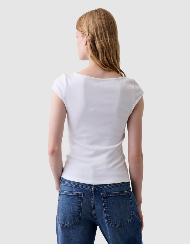 GAP - SS Mod Cap Sleeve Boatneck T-Shirt