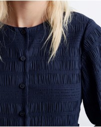 & Other Stories - Smocked Balloon-Sleeve Mini Dress