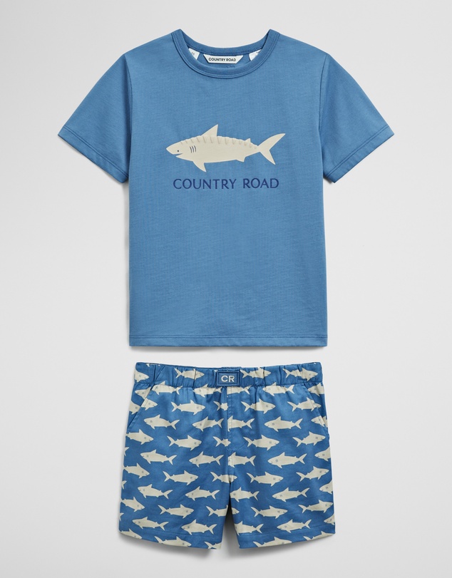 Country Road - Short Sleeve Shark Pyjama Set