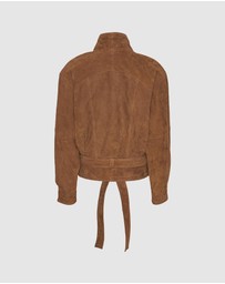 ROTATE - Suede Bomber Jacket