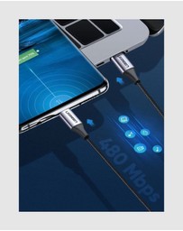 Ugreen - UGREEN USB-C 2.0 Male to USB-C 2.0 Male Cable 1m 60W Fast Charging 480 Mbps Data Transfer Braided