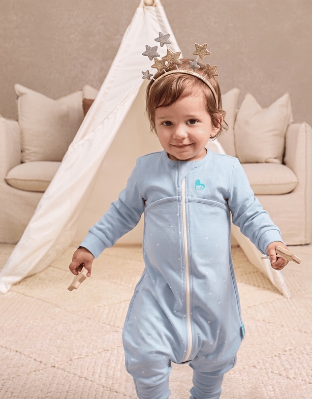 Love to Dream - Sleep Suit 1.0 TOG Stretch Cotton Twinkle Powder Blue