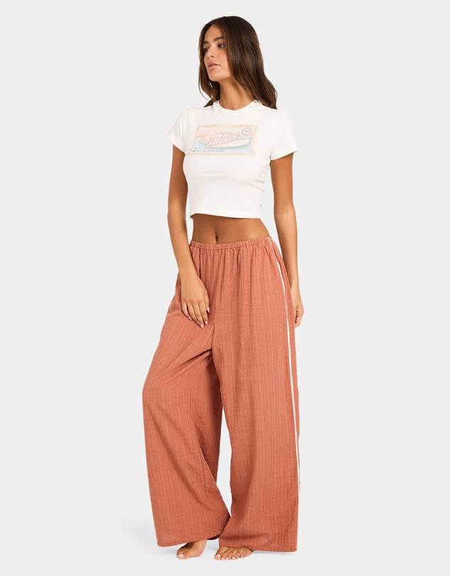 Roxy - Womens Costa Check Elastic Waist Pants