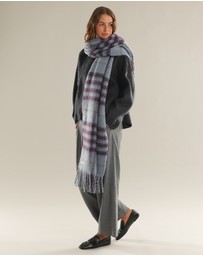 Morgan & Taylor - Hallie Scarf in Blue & Brown Check