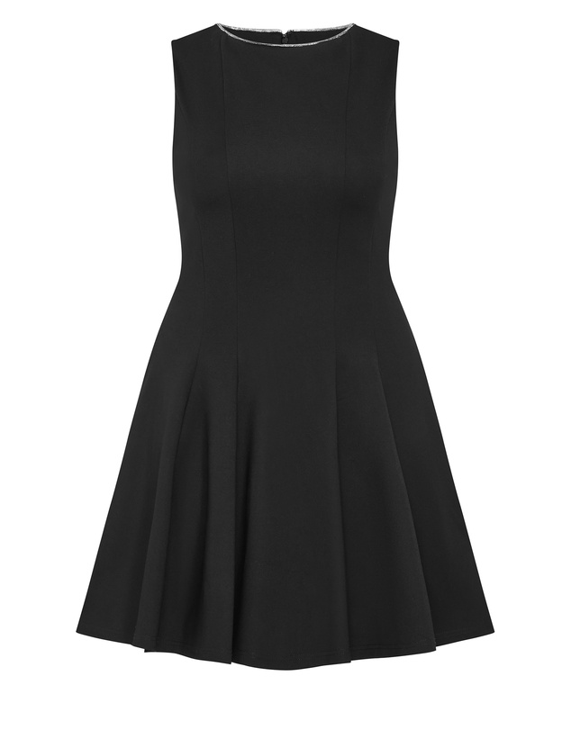 City Chic - Plus size Mary Skater Mini Dress - black