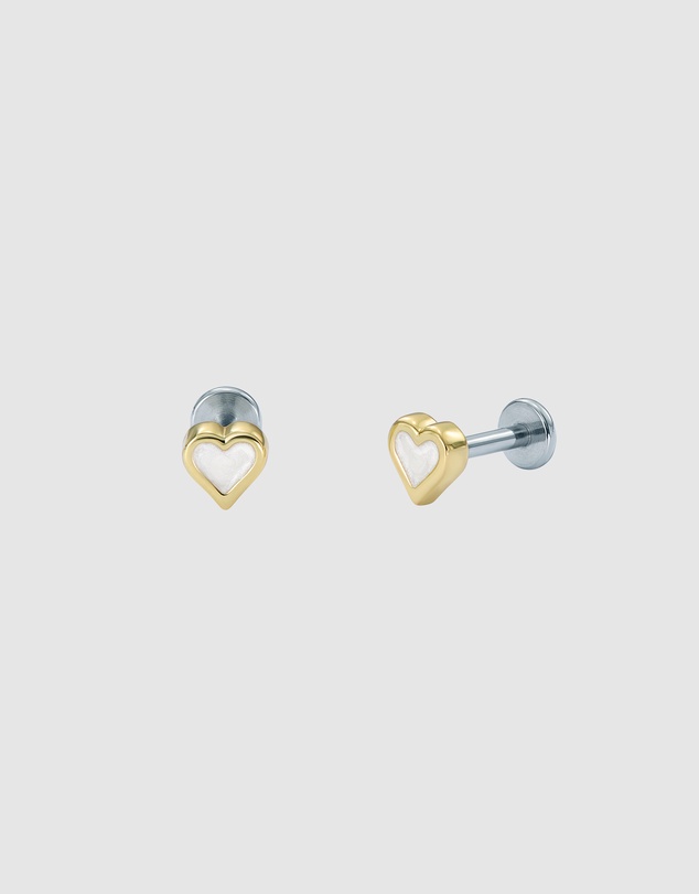 Ted Baker - SIMONE: Pearl Shimmer Heart Micro Stud Earrings