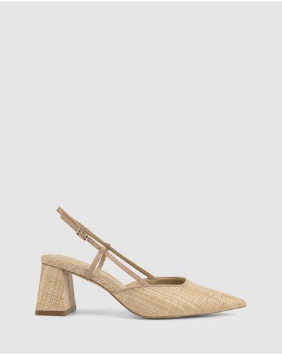 Almond Leather & Natural Raffia