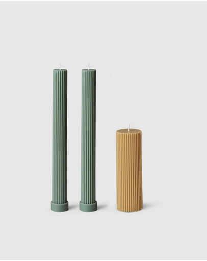 Black Blaze - Column Pillar Candle Combo