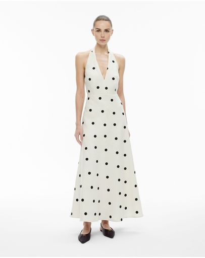witchery spot halter dress in blush Spot Halter Maxi Dress by Witchery Online | THE ICONIC