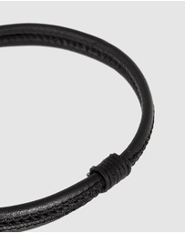 Kuzzoi - ICONIC EXCLUSIVE - Leather Cord Bracelet with Sterling Silver Hook
