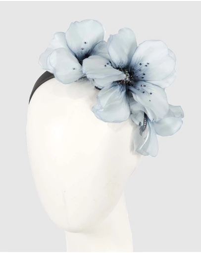 Max Alexander - Large Blue Flower Headband Fascinator