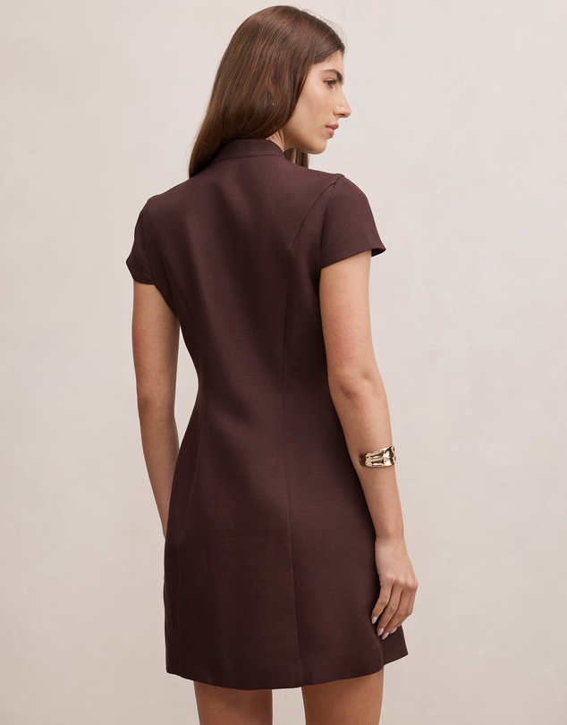 Forever New - Jessie Asymmetric Button Collar Mini Dress