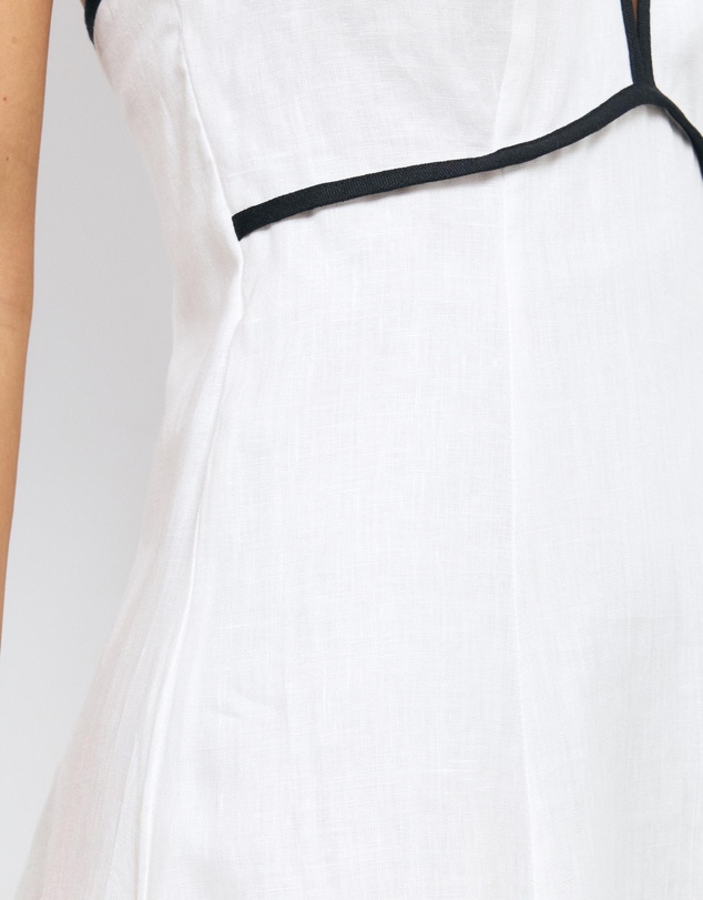 AERE - Lumi Contrast Bind Linen Midi Dress
