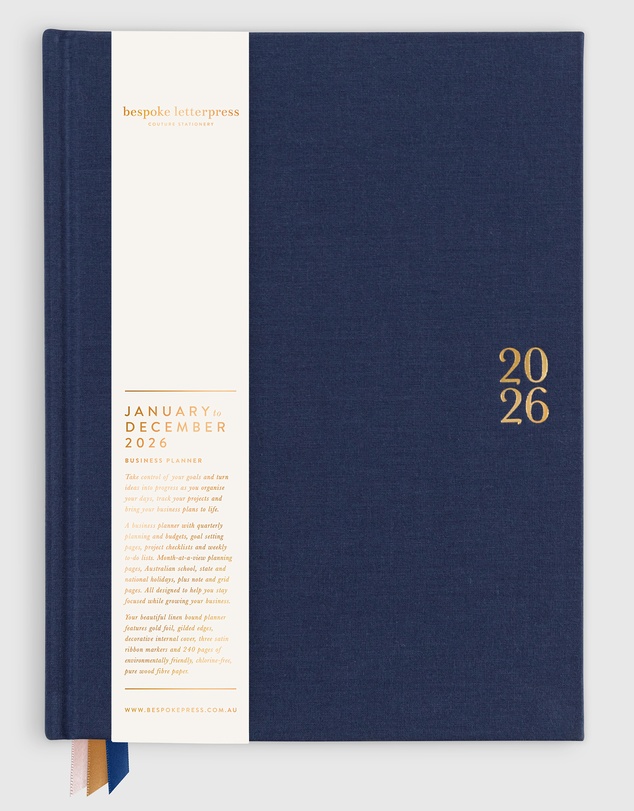 Bespoke Letterpress - 2026 Business Planner - Midnight