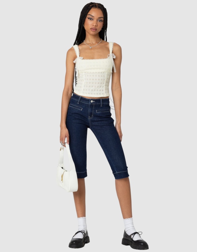 EDIKTED - Textured Bustier Top