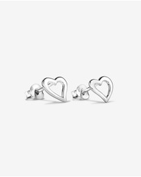 Michael Hill - Open Heart Stud Earrings in Sterling Silver