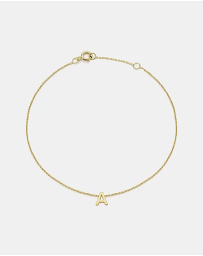 Zoe Olivia - 9K Gold Initial A Bracelet