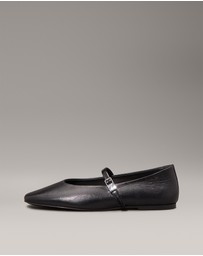 Calvin Klein - Leather Mary Jane Ballerinas