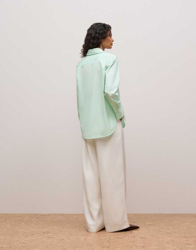 Trenery - Cotton Poplin Long Sleeve Shirt in Peppermint