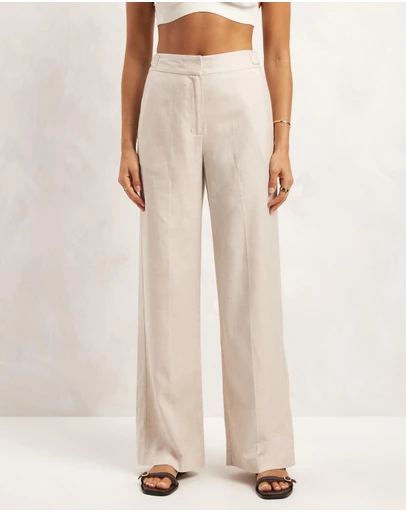 AERE - Linen Blend Wide Leg Pants