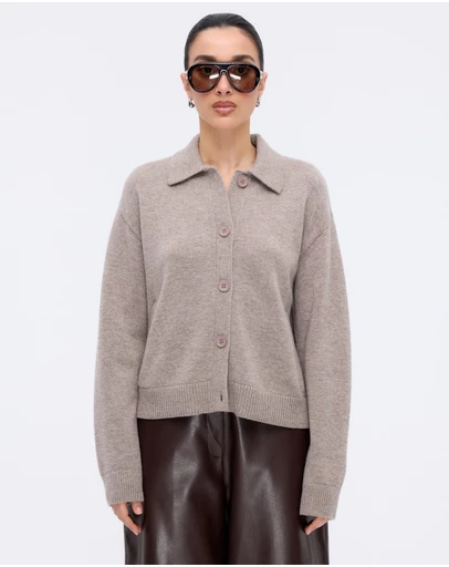 Minima Esenciales - Zoe Merino Wool Cashmere Blend Cardigan