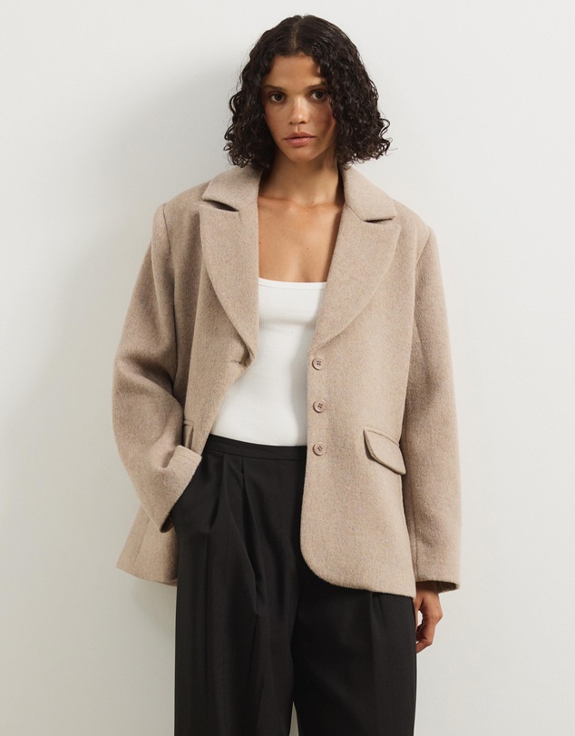 Atmos&Here - Ethel Wool Blend Oversized Blazer