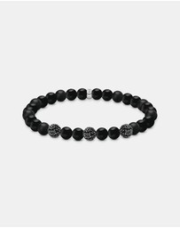 THOMAS SABO - THOMAS SABO Obsidian bracelet with three zirconia beads